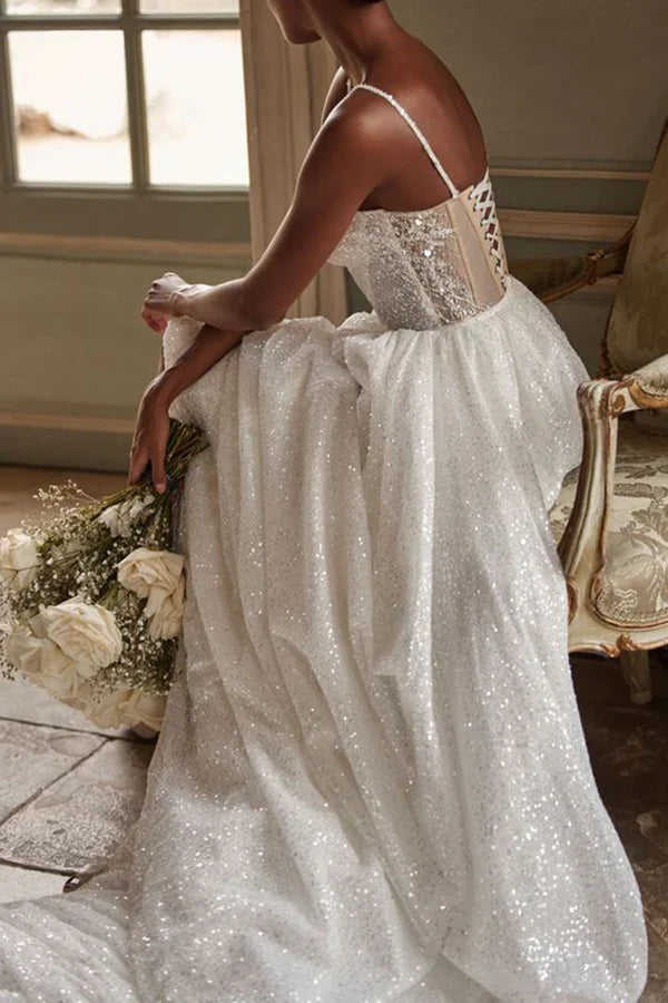 Sweetheart Train Wedding Dress - Chloe Dress