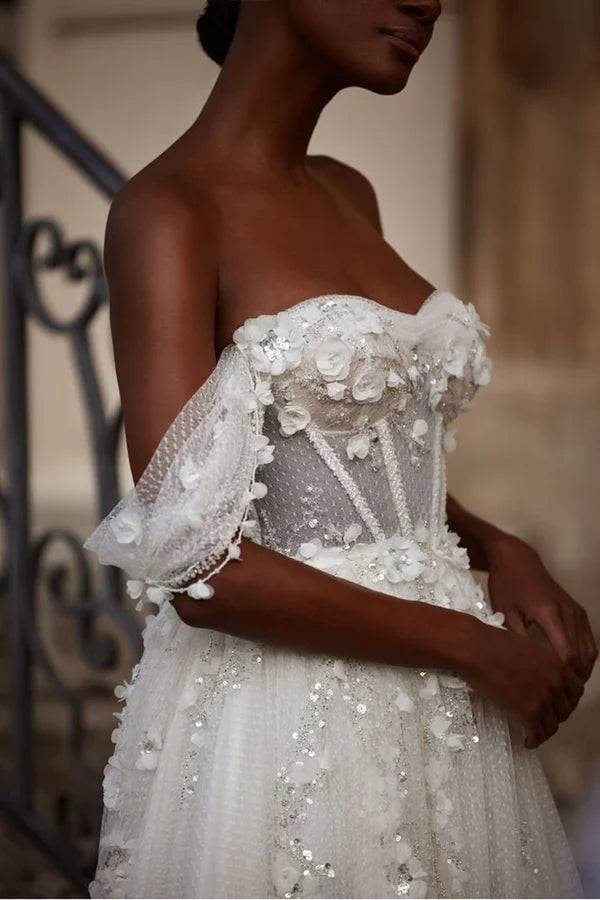 A-Line Sweetheart Train Wedding Dress - Chloe Dress