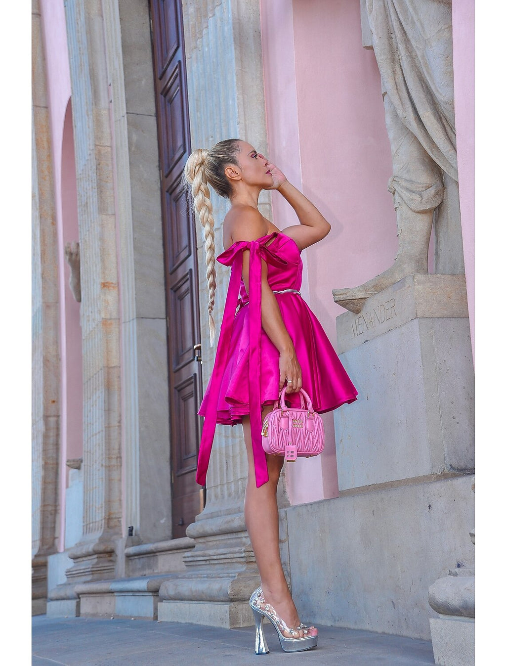 Pink A-Line Spaghetti Strap Satin Sleeveless Lace-Up Back Mini Homecoming Dress - Chloe Dress
