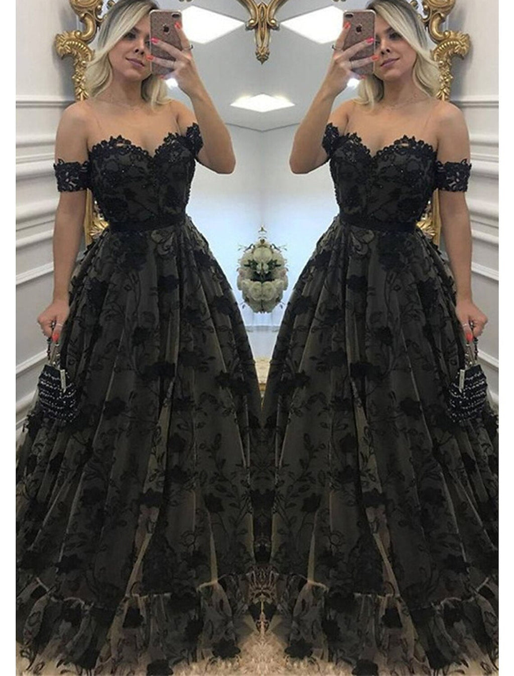 A-Line Sweetheart Lace Sleeveless Backless Applique Floor-Length Prom Gown - Chloe Dress