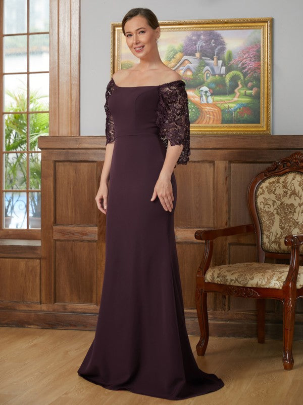 Sheath Square Neck Lace Train Dress - Chloe Dress