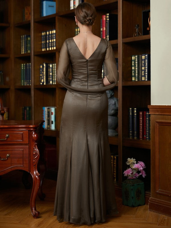 Sheath Chiffon Short Sleeve Floor-Length Dress - Chloe Dress