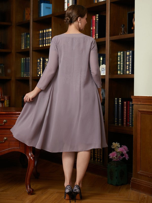 Sheath Chiffon Short Sleeve Mini Dress - Chloe Dress