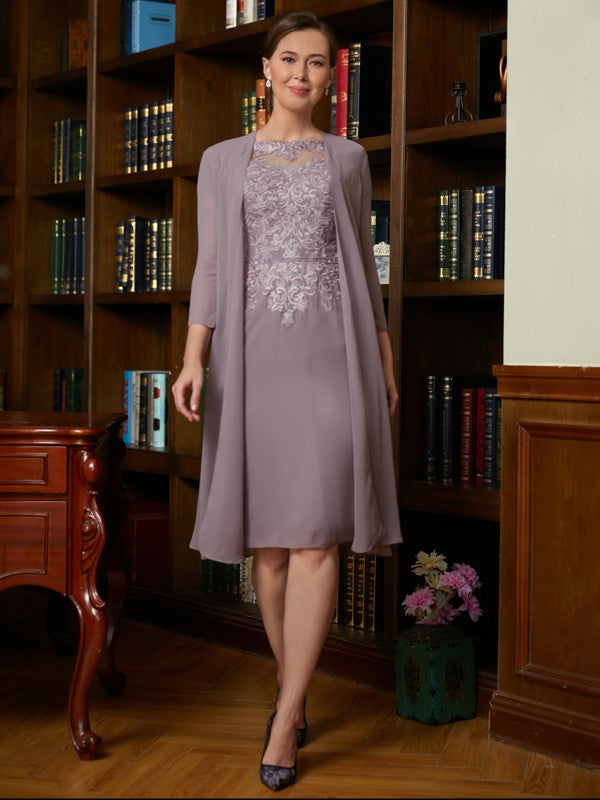 Sheath Chiffon Short Sleeve Mini Dress - Chloe Dress