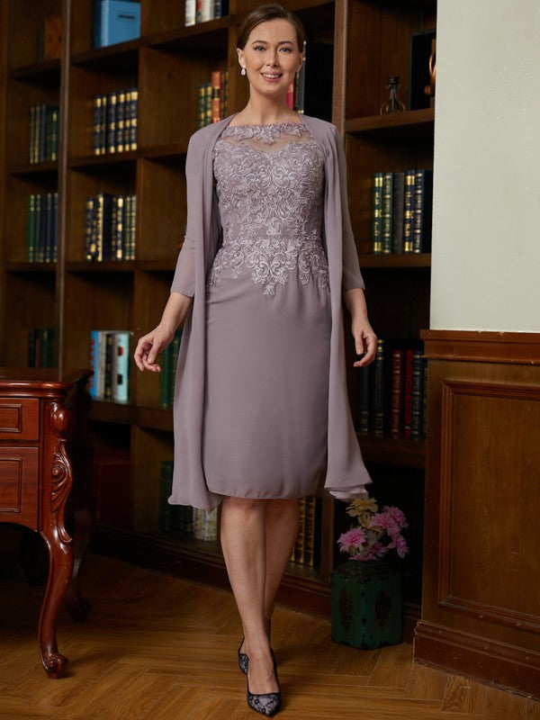 Sheath Chiffon Short Sleeve Mini Dress - Chloe Dress