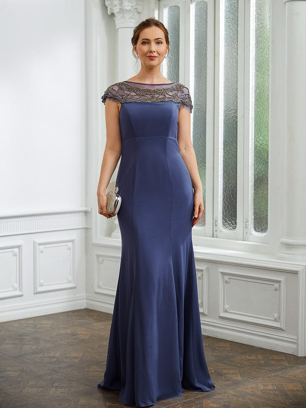 Sheath Chiffon Short Sleeve Floor-Length Dress - Chloe Dress