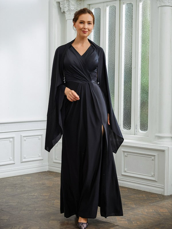 Sheath V-Neck Jersey Sleeveless Floor-Length Dress - Chloe Dress