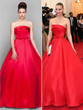 Ball Gown Strapless Satin Sleeveless Floor-Length Prom Gown - Chloe Dress