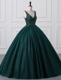 Ball Gown V-Neck Tulle Sleeveless Applique Floor-Length Prom Gown - Chloe Dress