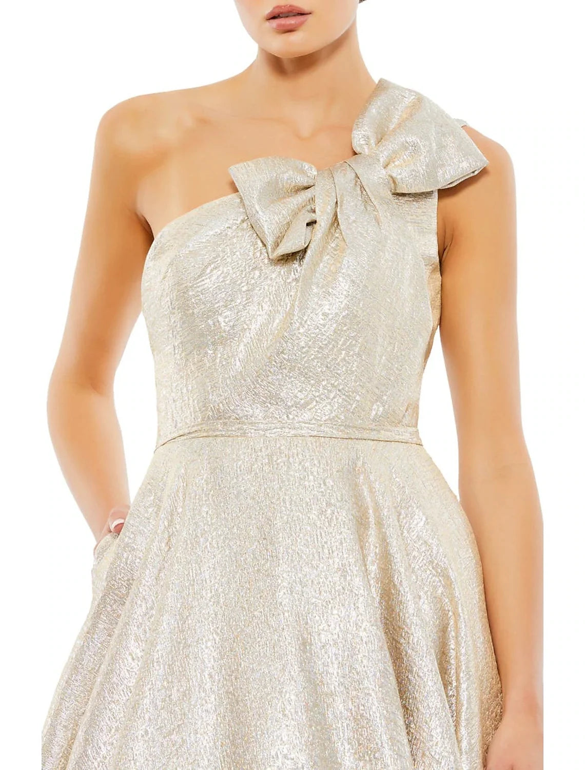 A-Line One-Shoulder Satin Sleeveless Floor-Length Prom Dress - Chloe Dress