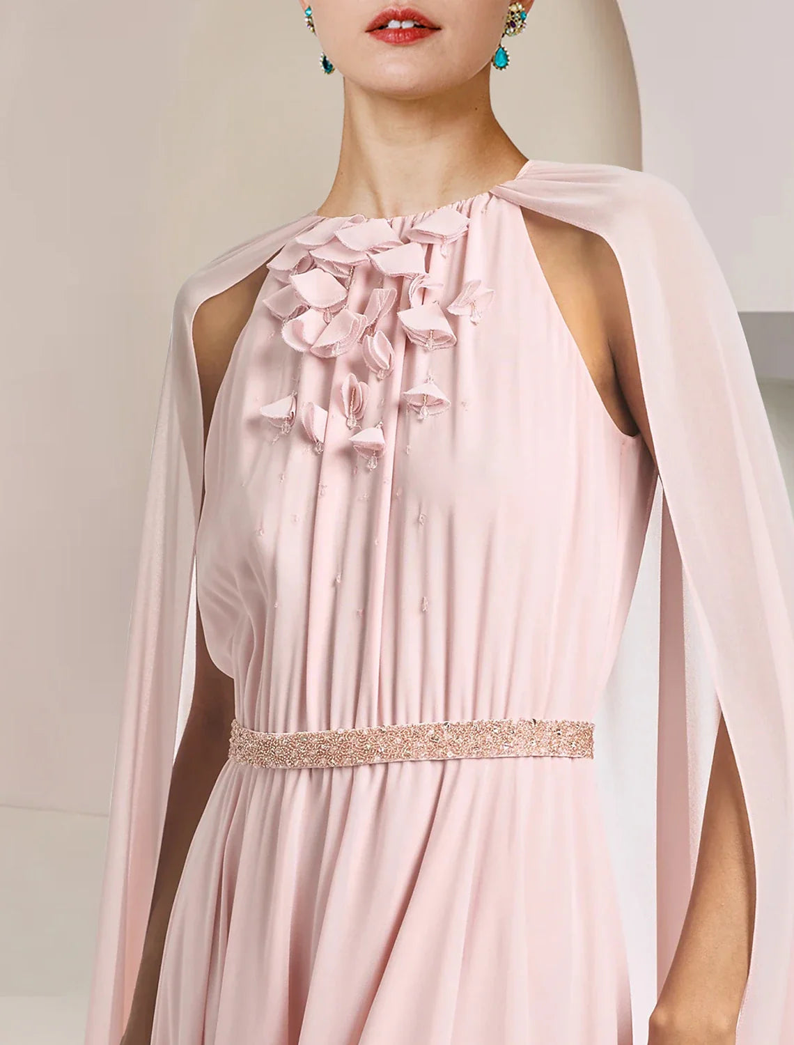A-Line Chiffon Sleeveless Floor-Length Wedding Dress - Chloe Dress