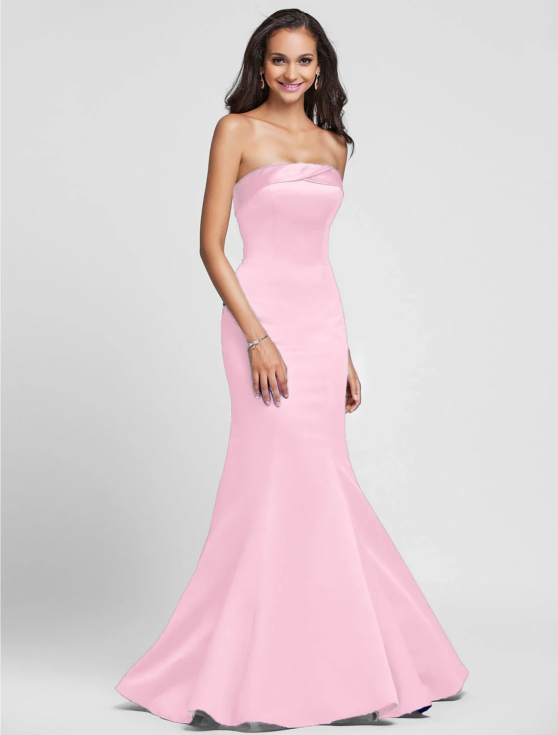 Mermaid Strapless Satin Sleeveless Floor-Length Wedding Dress - Chloe Dress