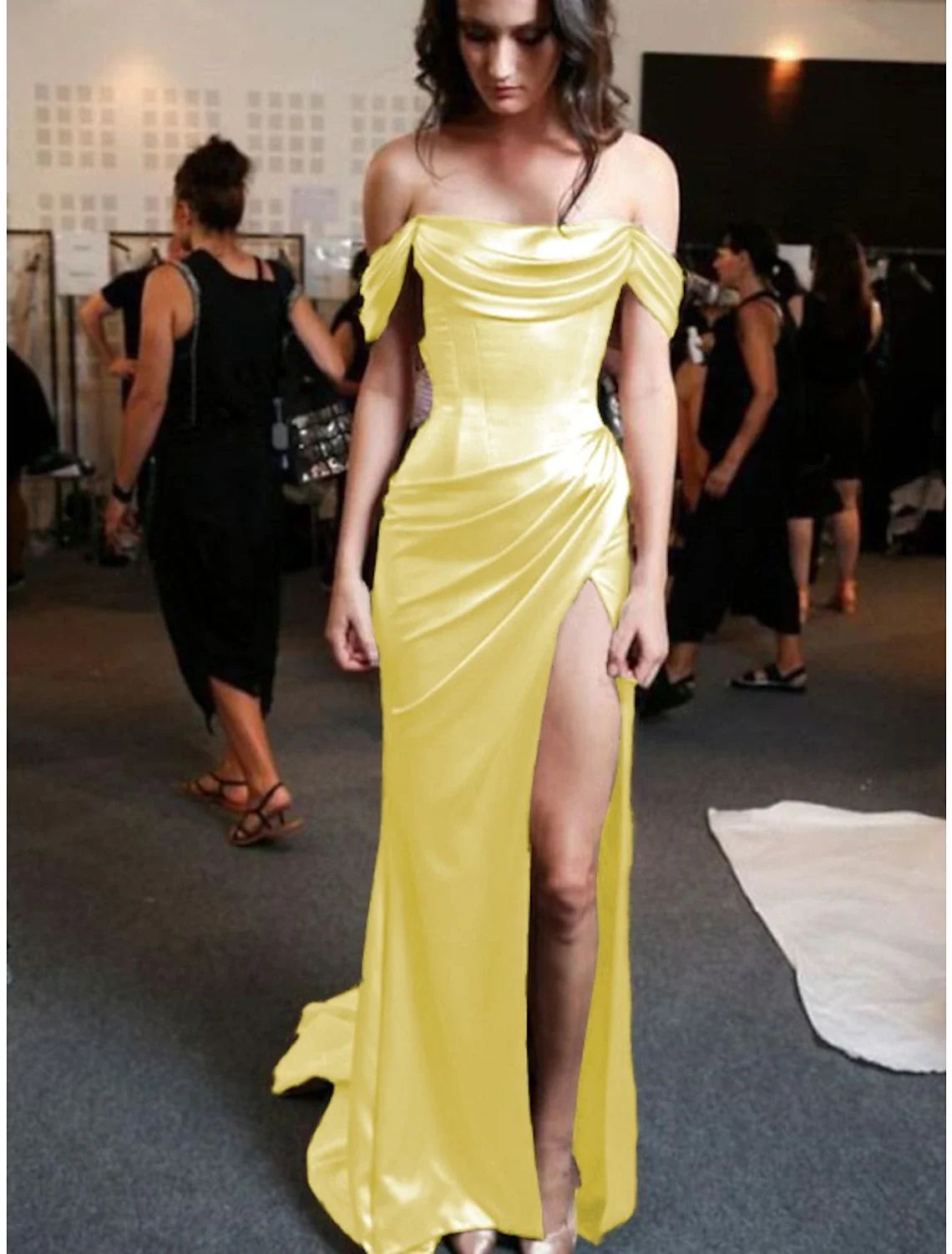 Sheath Strapless Sleeveless High Slit Mini Evening Dress - Chloe Dress
