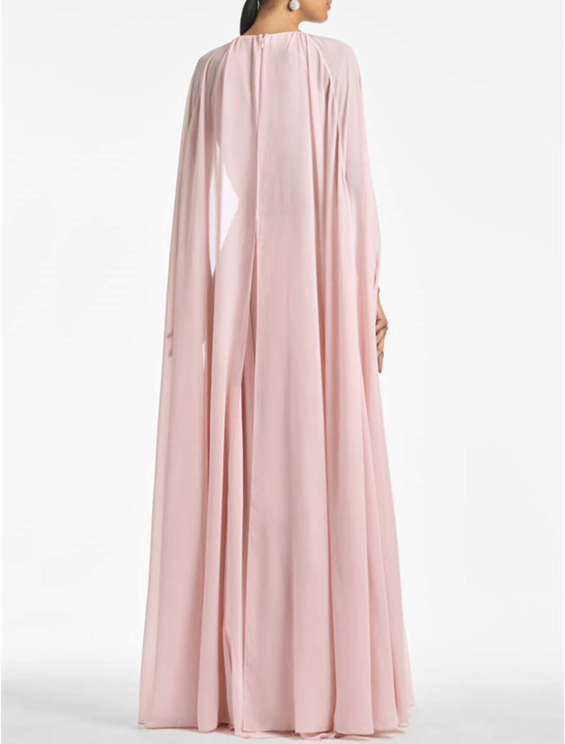 A-Line Chiffon Sleeveless Rhinestone Floor-Length Evening Gown - Chloe Dress