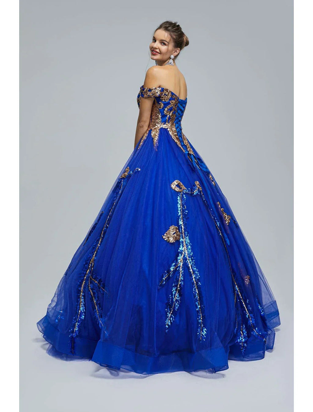 Ball Gown Off-Shoulder Tulle Sleeveless Floor-Length Prom Gown - Chloe Dress
