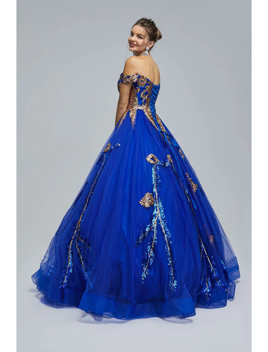 Ball Gown Off-Shoulder Tulle Sleeveless Floor-Length Prom Gown - Chloe Dress
