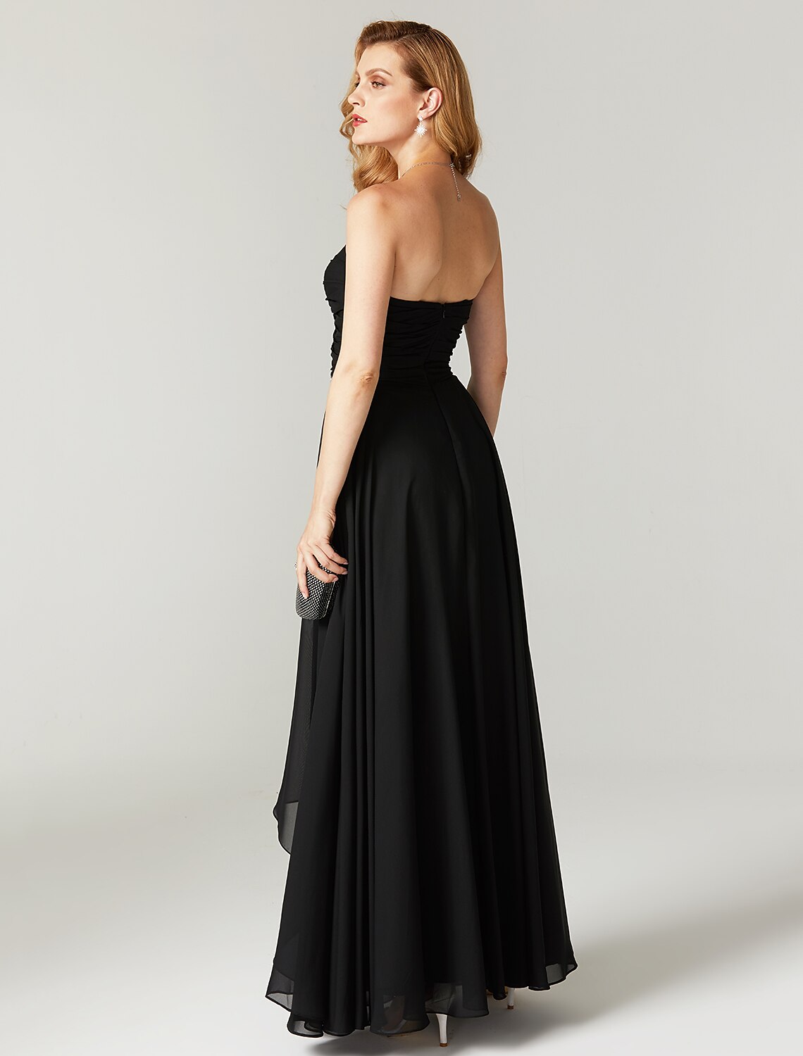 Sheath Sweetheart Chiffon Sleeveless Pleated Floor-Length Cocktail Dress - Chloe Dress