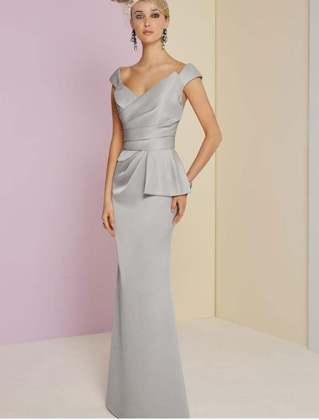 Sheath Plunging Satin Sleeveless Floor-Length Evening Gown - Chloe Dress