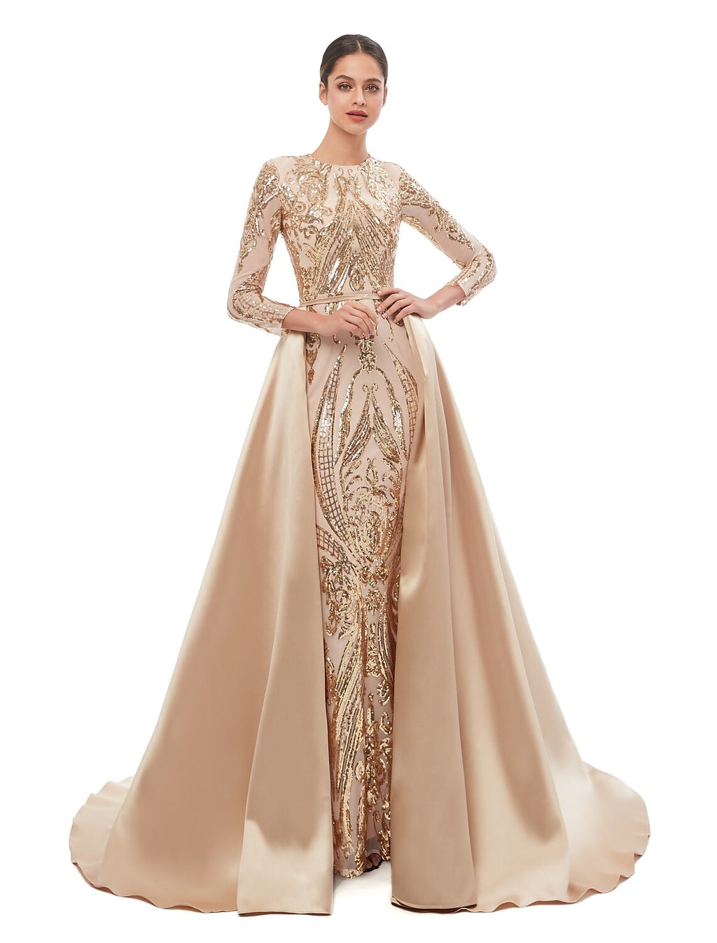 Mermaid Sequin Long Sleeve Evening Dress - Chloe Dress
