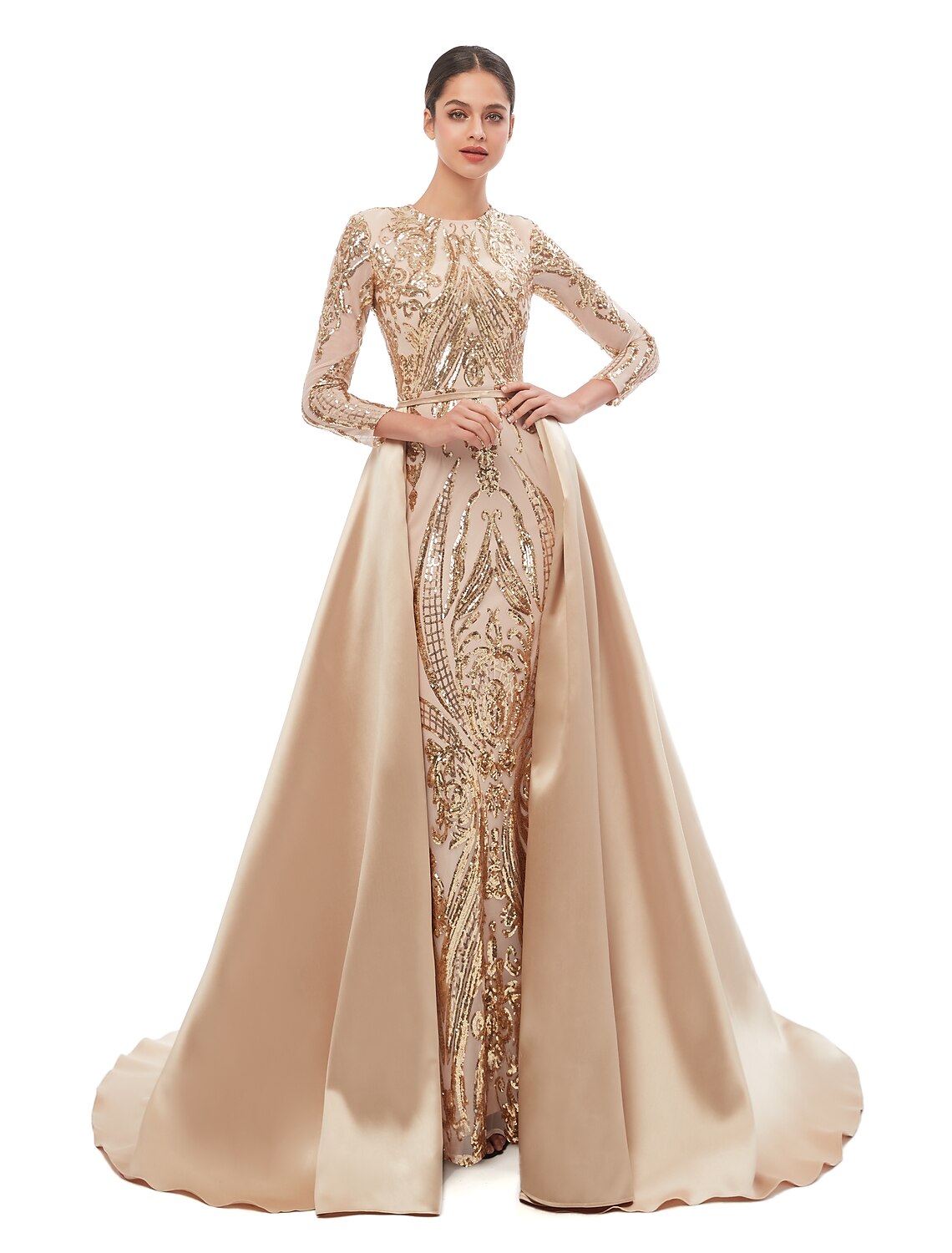 Mermaid Sequin Long Sleeve Evening Dress - Chloe Dress