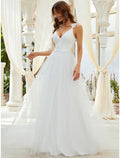 A-Line Sweetheart Tulle Train Wedding Gown - Chloe Dress