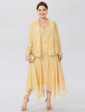 A-Line V-Neck Chiffon Long Sleeve Wrap Formal Dress - Chloe Dress
