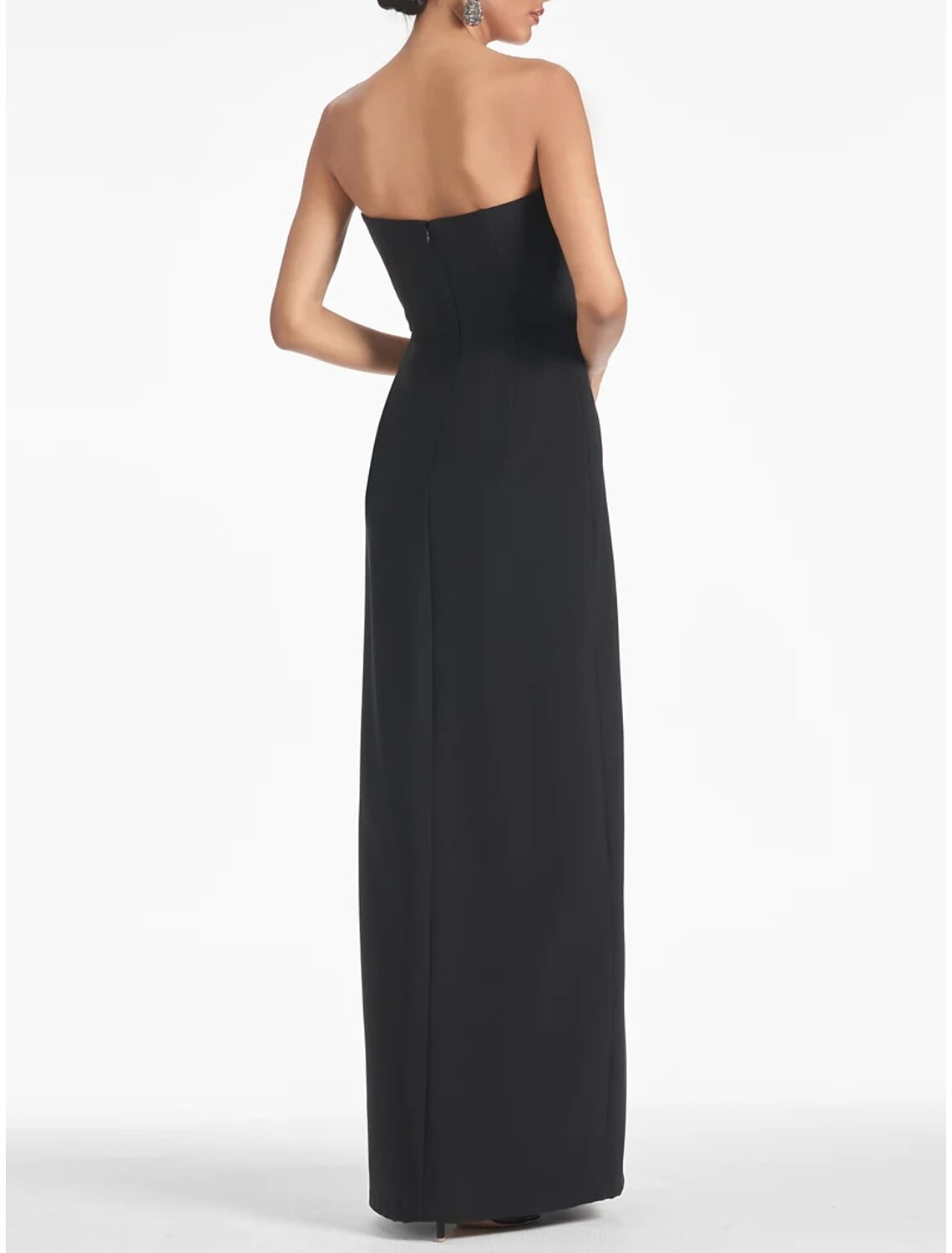Black A-Line Strapless Sequin Sleeveless Ankle-Length Evening Dress - Chloe Dress