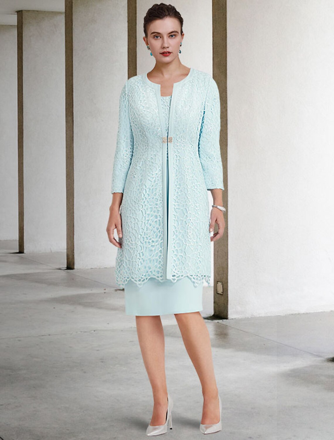 Sheath Chiffon Knee-Length Dress - Chloe Dress