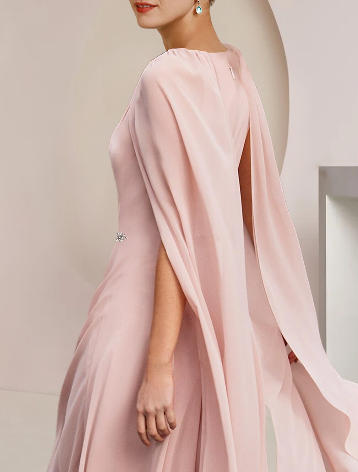 A-Line Chiffon Sleeveless Pleated Tea-Length Wedding Dress - Chloe Dress