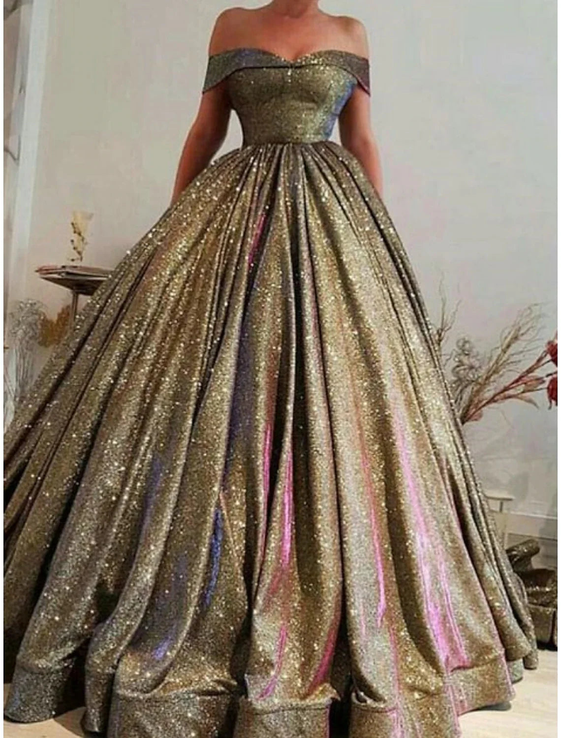 Black A-Line Off-Shoulder Sequin Short Sleeve Pleated Mini Prom Dress - Chloe Dress