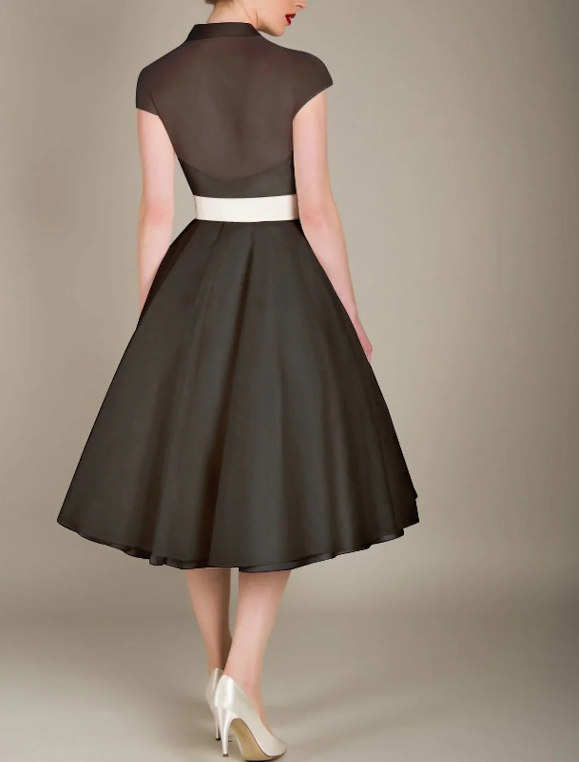 A-Line V-Neck Tulle Sleeveless Knee-Length Cocktail Dress - Chloe Dress