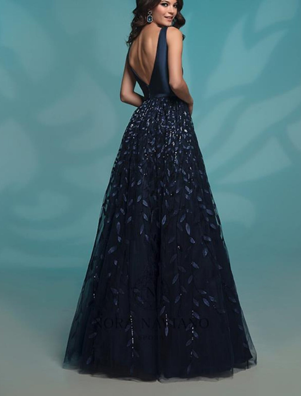 A-Line Lace Sleeveless Applique Floor-Length Evening Gown - Chloe Dress