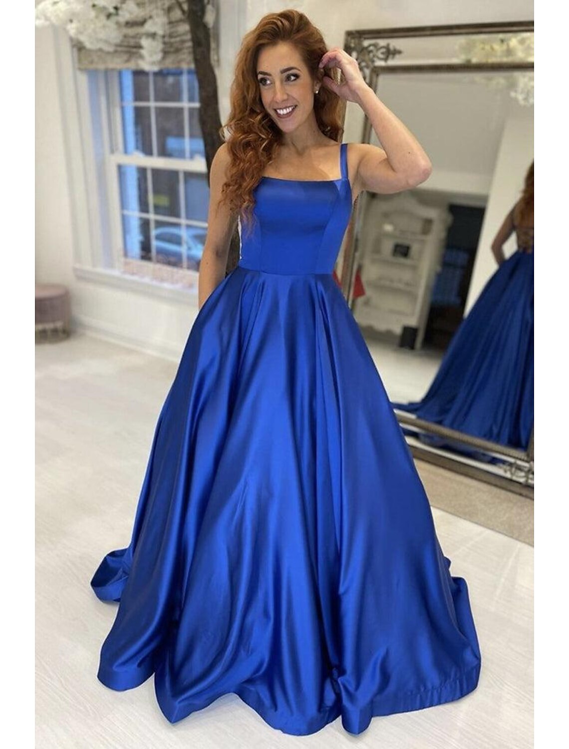 A-Line Strapless Satin Sleeveless Backless Pleated Prom Dress - Chloe Dress
