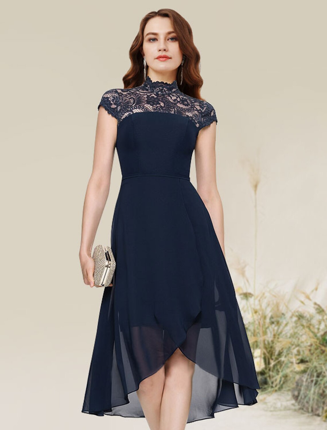A-Line Chiffon Sleeveless Asymmetric Wedding Dress - Chloe Dress
