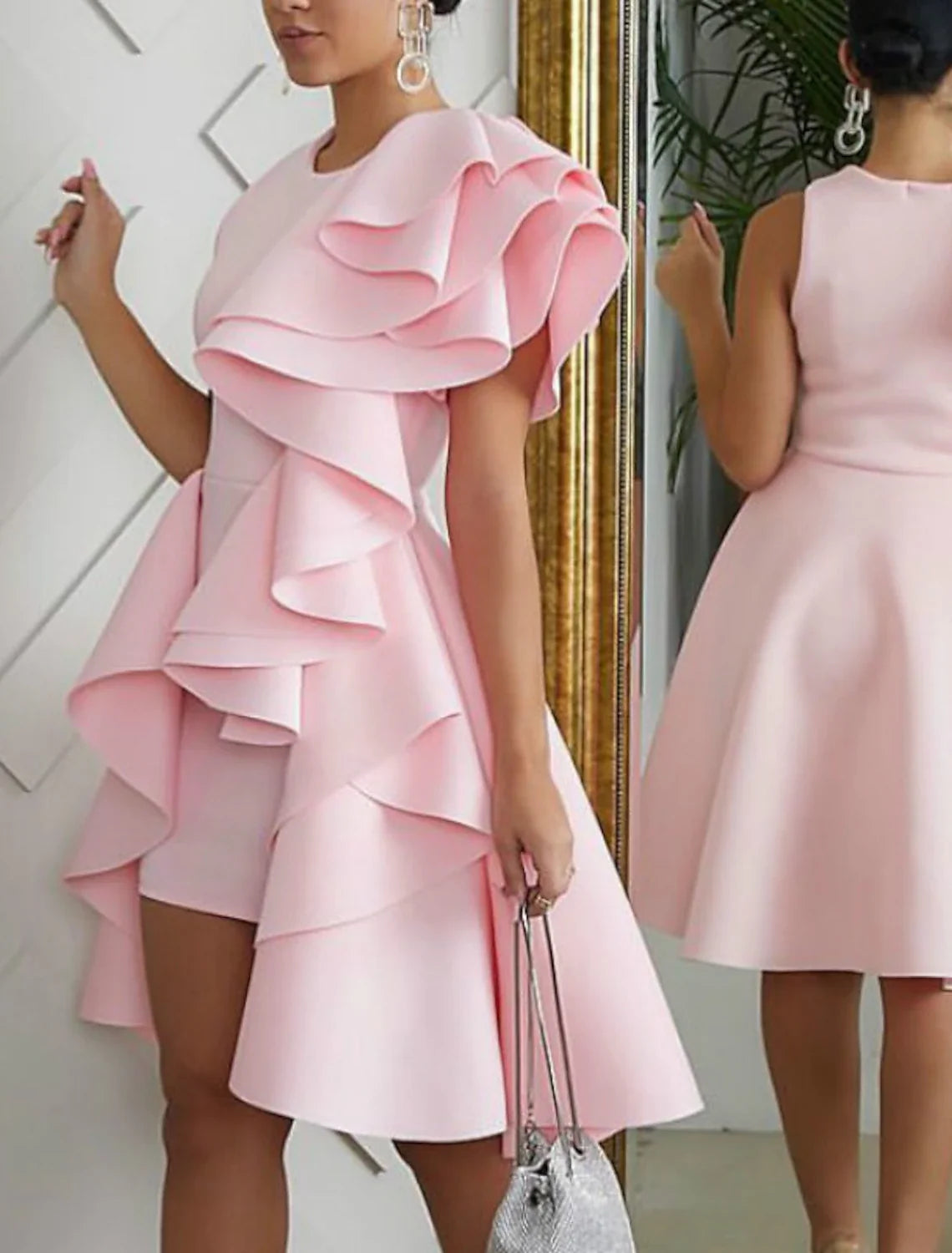 A-Line Sleeveless Ruffled Knee-Length Prom Dress - Chloe Dress