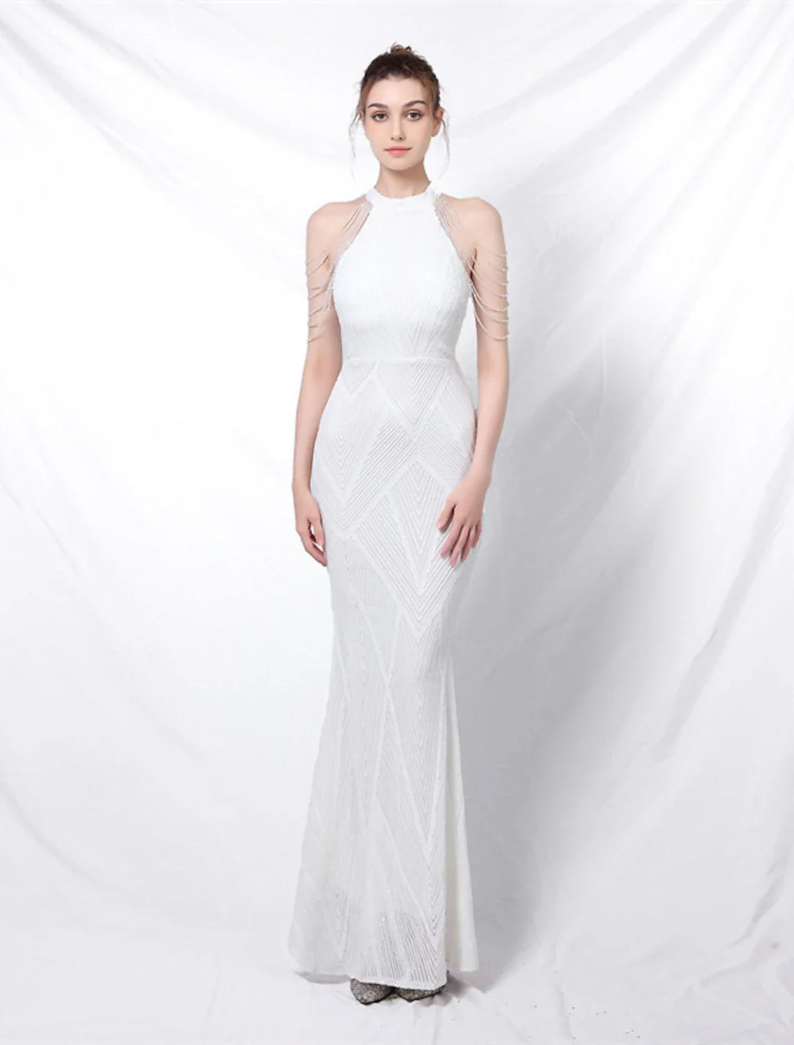 Mermaid Halter Sequin Sleeveless Floor-Length Prom Dress - Chloe Dress