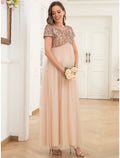 A-Line Tulle Short Sleeve Mini Wedding Dress - Chloe Dress