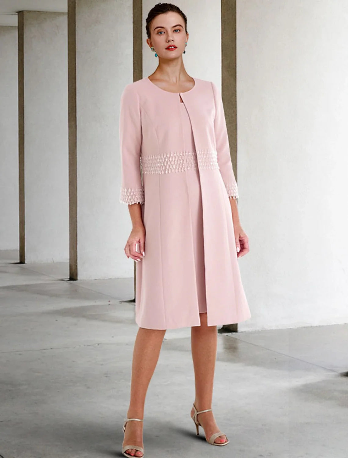 Sheath Short Sleeve Mini Wedding Dress - Chloe Dress