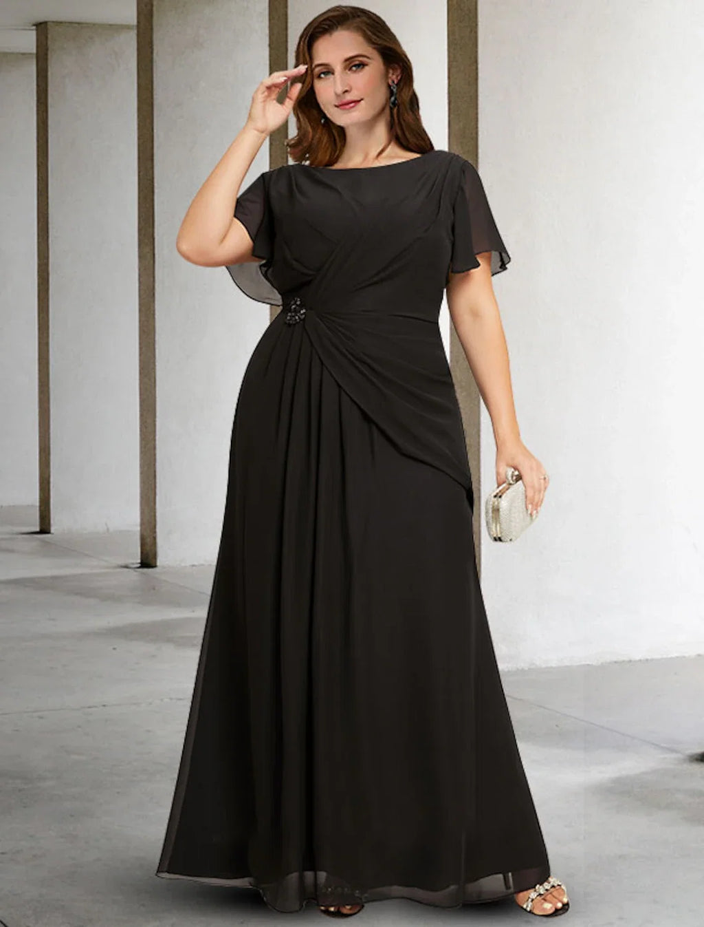 A-Line Chiffon Sleeveless Floor-Length Wedding Dress - Chloe Dress