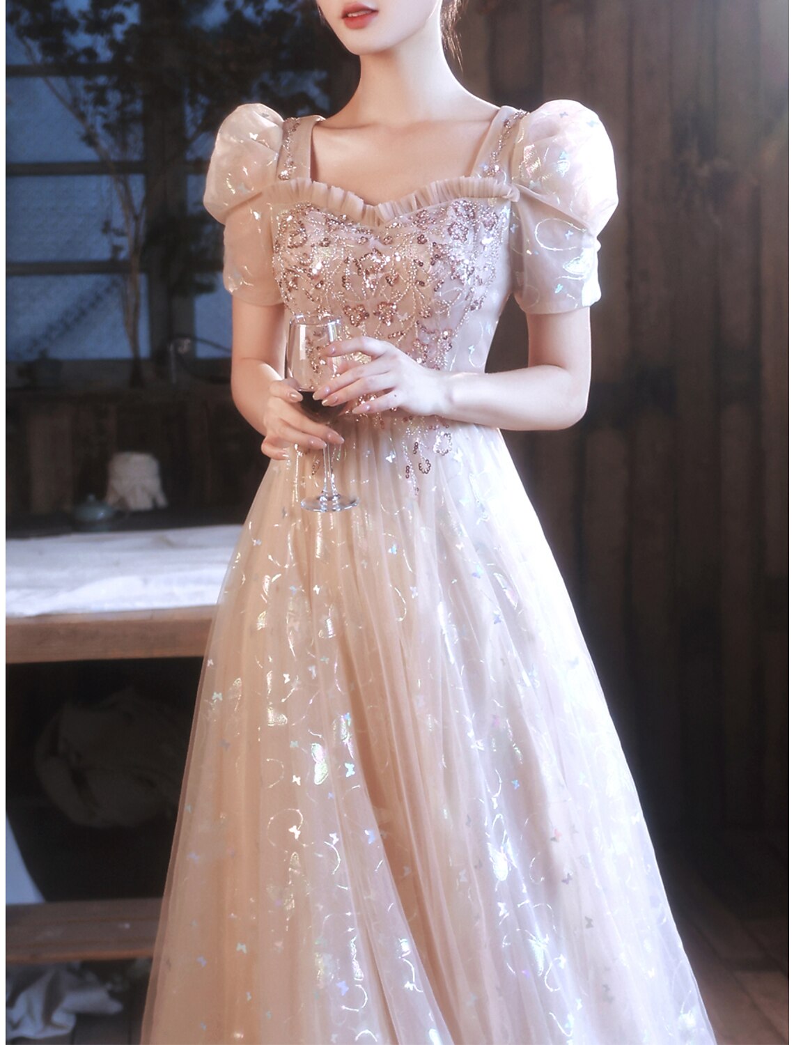 A-Line Sweetheart Satin Applique Floor-Length Prom Dress - Chloe Dress