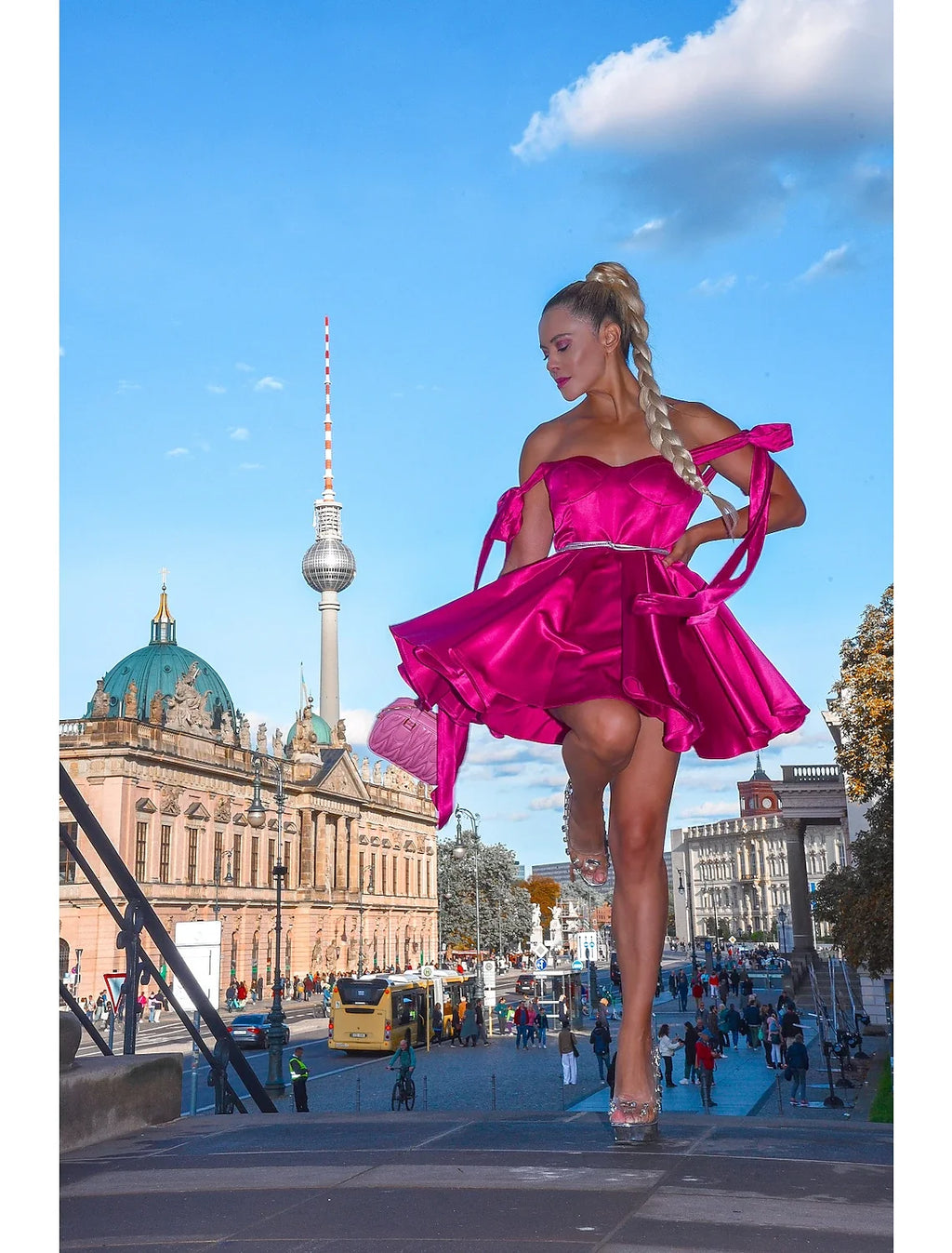 Pink A-Line Spaghetti Strap Satin Sleeveless Lace-Up Back Mini Homecoming Dress - Chloe Dress