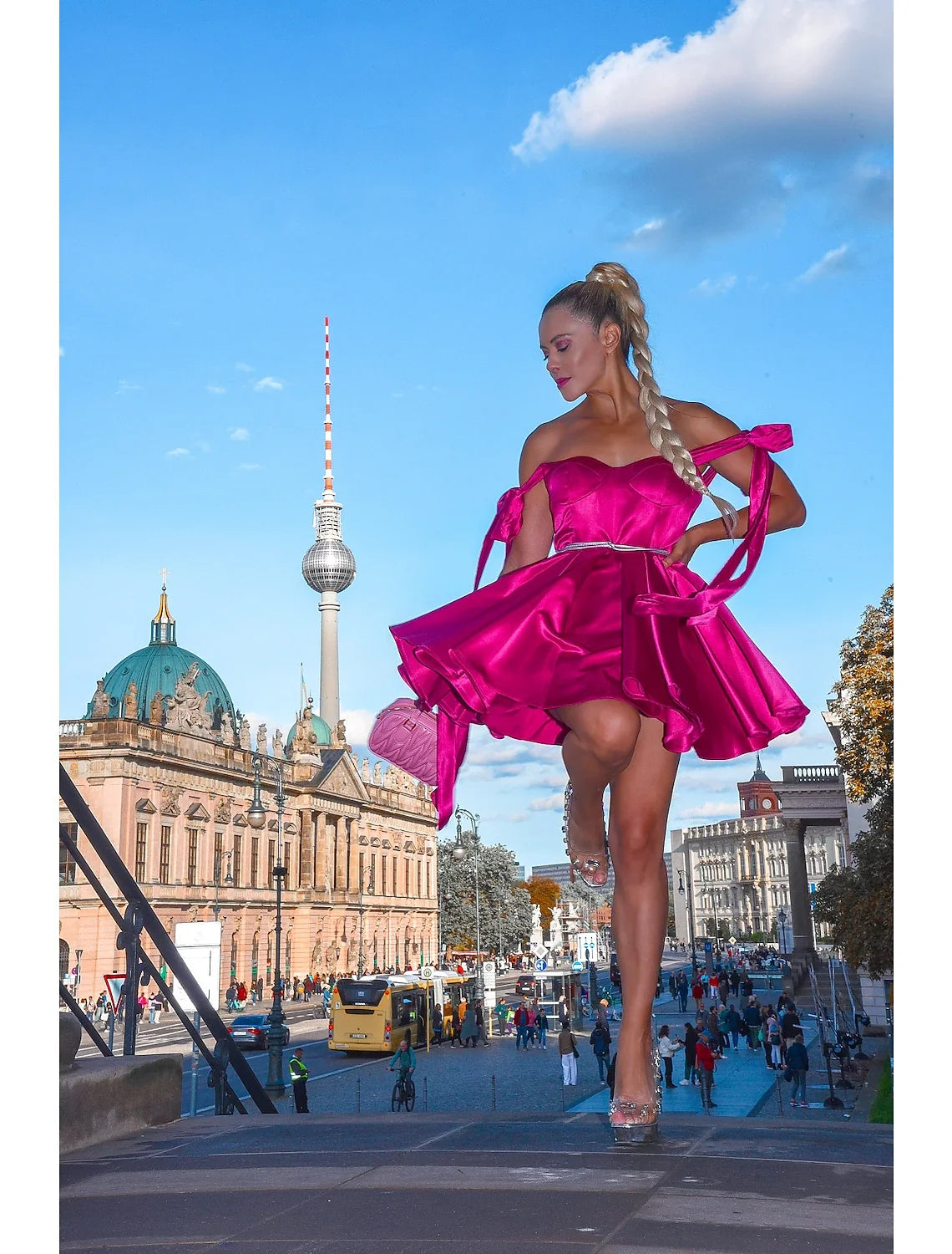 Pink A-Line Spaghetti Strap Satin Sleeveless Lace-Up Back Mini Homecoming Dress - Chloe Dress