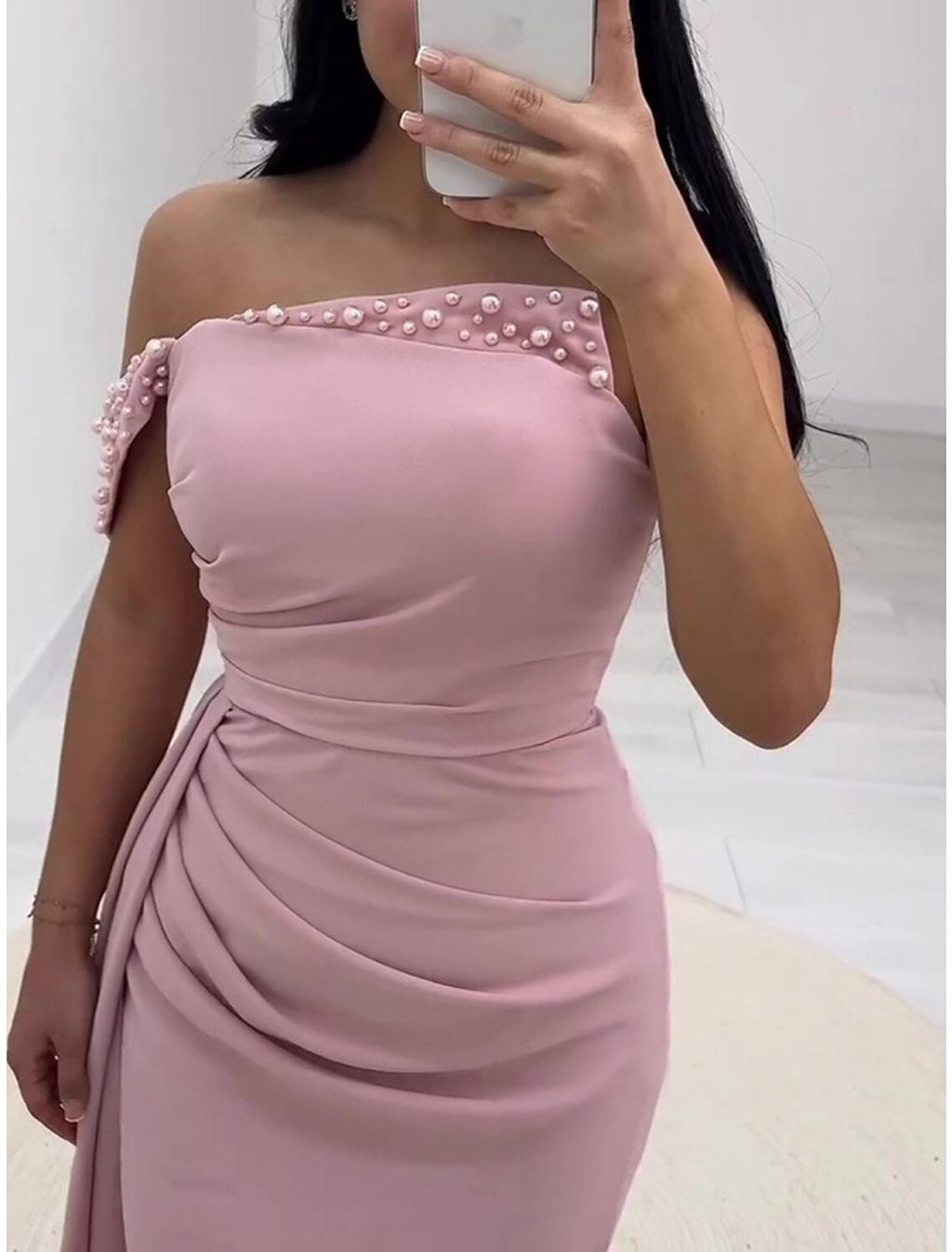 A-Line Off-Shoulder Chiffon Sleeveless Pleated Evening Gown - Chloe Dress