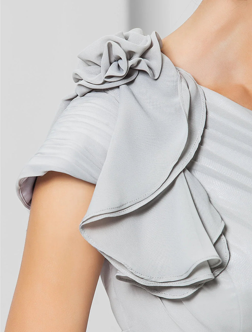 Sheath One-Shoulder Chiffon Sleeveless Applique Floor-Length Evening Dress - Chloe Dress