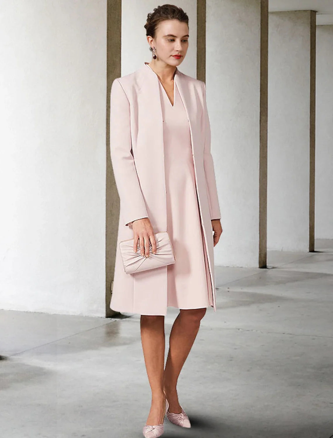 A-Line V-Neck Chiffon Short Sleeve Mini Wedding Dress - Chloe Dress