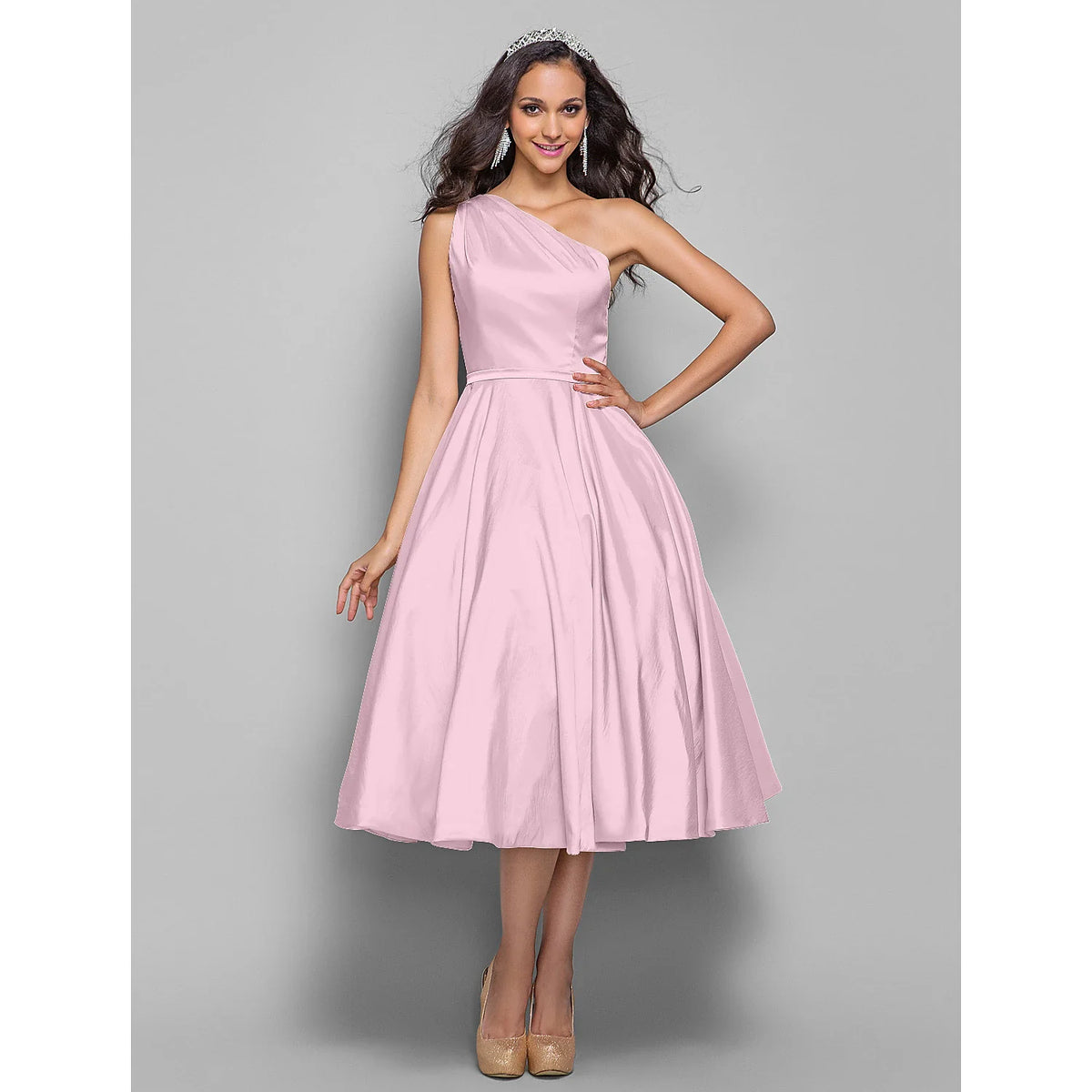 A-Line One-Shoulder Sleeveless Mini Wedding Dress - Chloe Dress