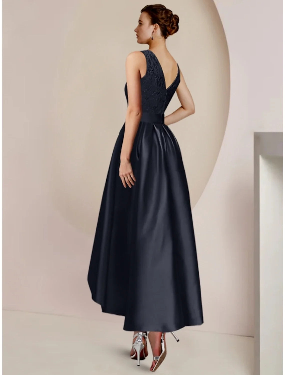Sheath Satin Pleated Mini Wedding Dress - Chloe Dress