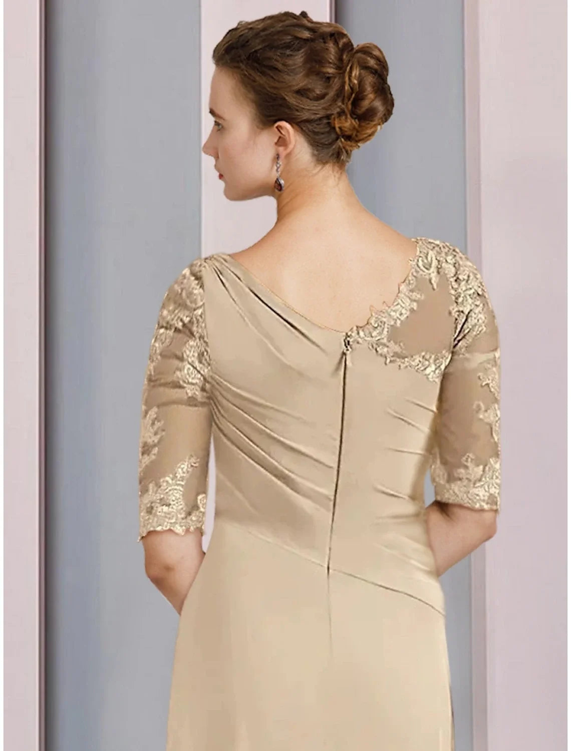 Sheath Chiffon Ruffled Floor-Length Wedding Dress - Chloe Dress
