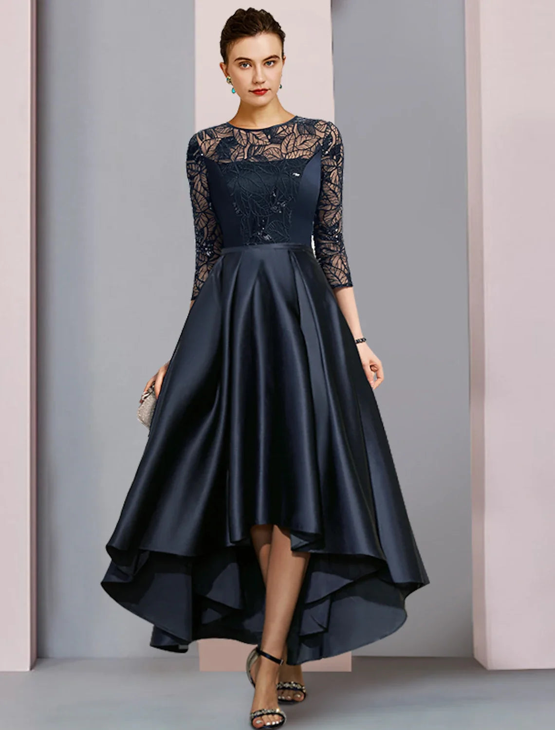 A-Line Satin Pleated Wedding Dress - Chloe Dress