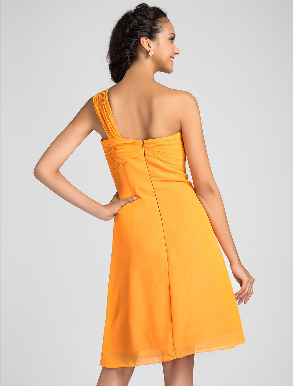 A-Line Sweetheart Chiffon Sleeveless Knee-Length Wedding Gown - Chloe Dress